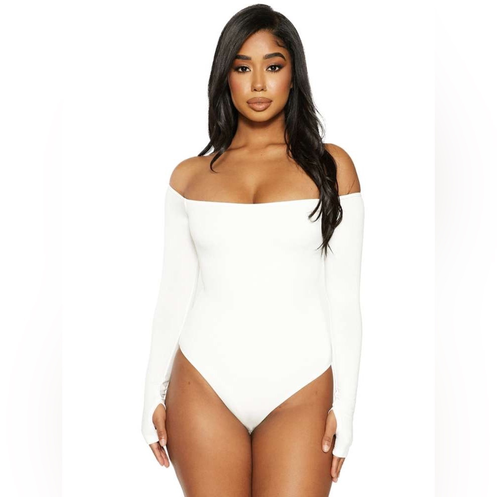 Naked Wardrobe The NW Shoulderless Bodysuit